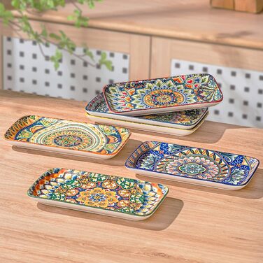 Набір сервірувальних тарілок Henten Home 6 шт. для закусок, суші, салатів та десертів (21 см)