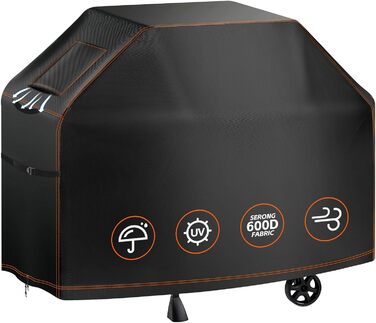 Чохол для гриля ZEWETO 600D, водонепроникний, універсальний, захист від УФ, для газових, вугільних та електричних грилів, 135x61x110 см, для вулиці