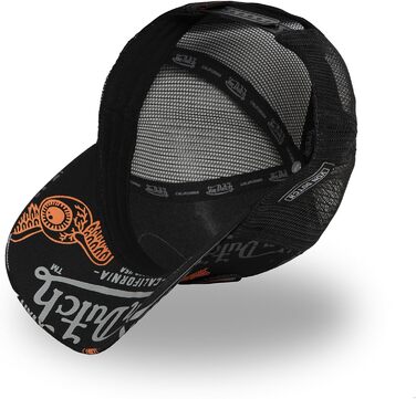 Кепка Von Dutch Trucker Snapback, чорно-оранжево-сіра, унісекс