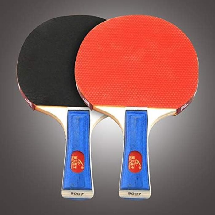 Набір для пінг-понгу (5 шт.): 2 ракетки та 3 м'ячі - для гри вдома, на природі, в подорожах та тренуваннях. Чорний та червоний колір.