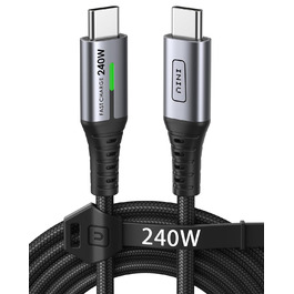 Кабель USB-C 240W, 2 шт. (2м) з LED-підсвіткою, нейлон, для iPhone, Samsung, Pixel, iPad, MacBook