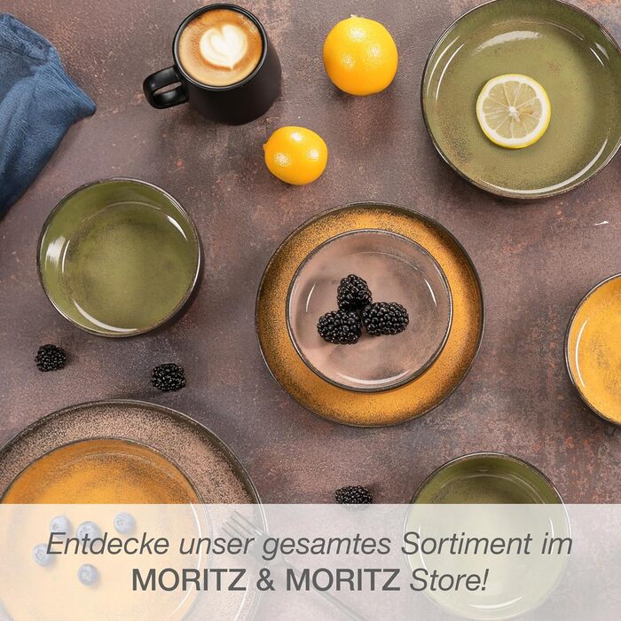 Набір посуду Moritz & Moritz VIDA на 6 осіб (18 предметів) - Сучасний порцеляновий посуд, стійкий до подряпин, мікрохвильової печі та посудомийної машини, сервіз, обідній сервіз, комбінований сервіз на 6 осіб