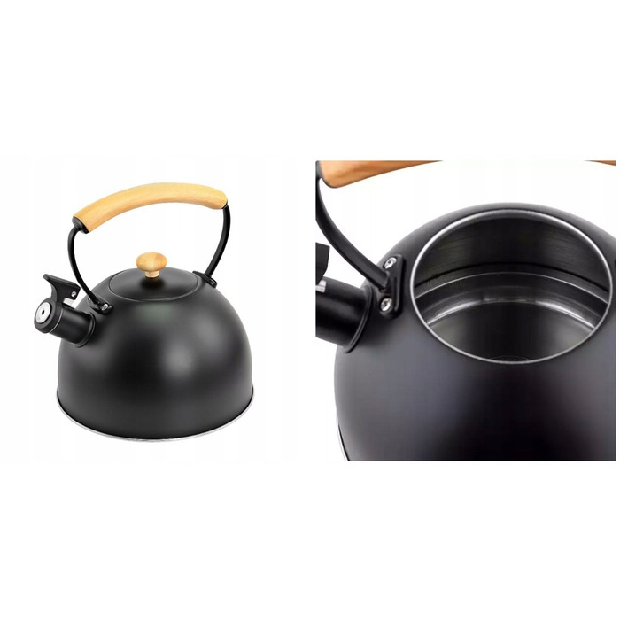 Класичний сталевий чайник Gerlach, 2,5 л, чорний