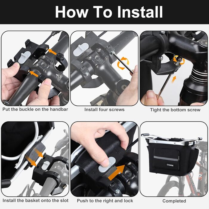 Складаний велосипедний кошик COFIT з бічними кишенями (чорний)