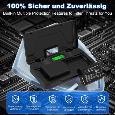 Акумулятор Homesuit LP-E10 1600mAh та LED-зарядний пристрій для Canon EOS 1100D, 1200D, 1300D, 2000D, Rebel T3, T5, T6, T7, Kiss X50, Kiss X70 (2 шт. акумулятори та 1 зарядний пристрій)