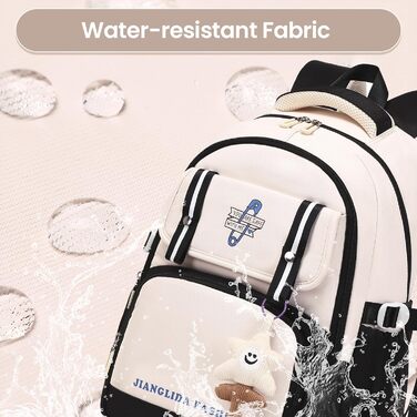 Дитячий рюкзак IvyH для дівчаток - стильний шкільний рюкзак, водонепроникний, великий, для 3-6 класів, фіолетовий (8536# Чорний)