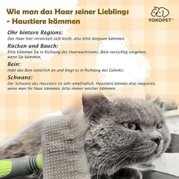 Щітка для собак та котів, видалення підшерстка, самоочисна щітка для довгої та короткої шерсті, видалення шерсті з однією кнопкою (зелена)