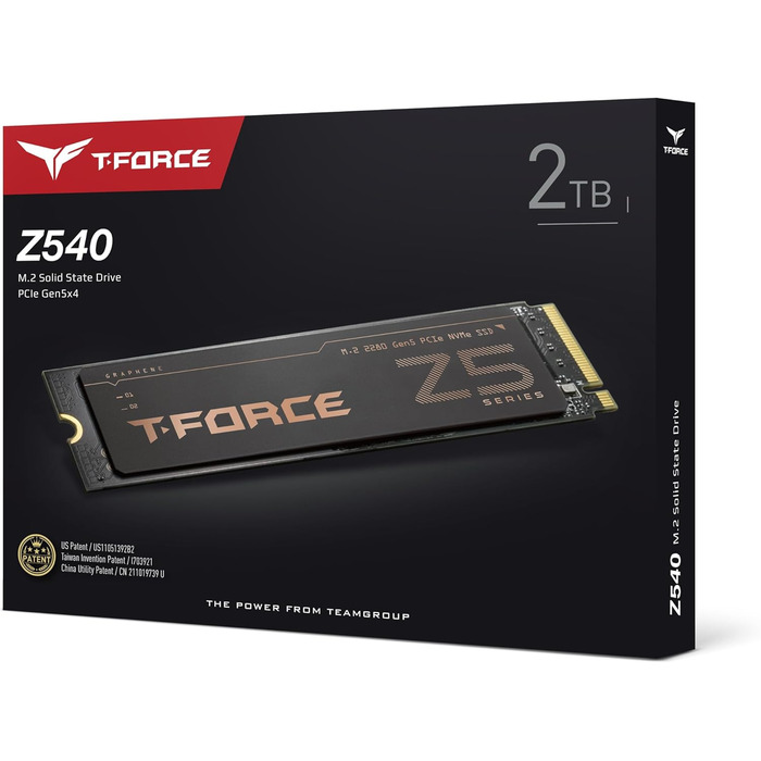 TEAMGROUP T-Force Z540 2TB NVMe SSD Gen5 з DRAM Cache - ігровий накопичувач PCIe 3D TLC NAND 12400/11800 MB/s