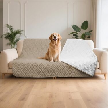Водонепроникний килимок для собак Gyuro, двосторонній, міцний, для дивану та ліжка, прання дозволено, для собак та котів (Темно-хакі + Хакі, 77 x 178 см)