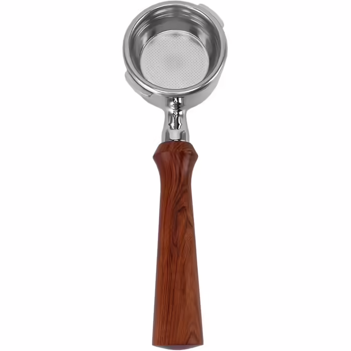 BAOFUYA 58 mm Bottomless Portafilter, Professional Portafilter in Dual Ear Design with Wooden Handle for GAGGIA Coffee Machine (F Palisander)