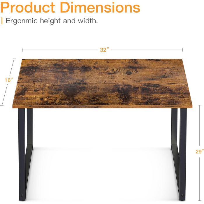 Комп'ютерний стіл Coleshome 32 дюйми (81,3 см) – білий мармур, золоті ніжки, для дому, офісу, студентів