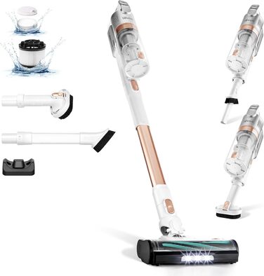 Бездротовий акумуляторний пилосос Levoit LVAC 200 Gold: 4-в-1, для дому, авто, видалення шерсті тварин, фільтрація 99,9%, до 50 хв роботи