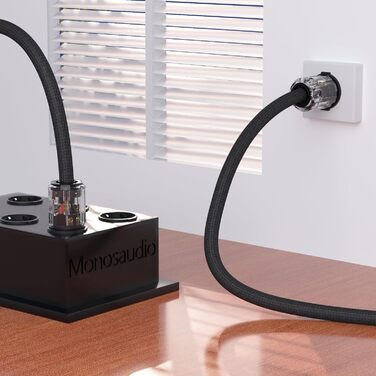 Hi-Fi мережевий кабель Monosaudio P029 1.5м, мідний OFC, High-End кабель живлення EU Schuko — IEC C15 для підсилювача, DVD, сабвуфера та декодера