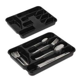 Relaxdays Black Cutlery Box - Set of 2