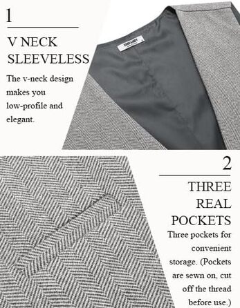 Жилет чоловічий COOFANDY, елегантний, для бізнесу, класичний, сірий, розмір XL