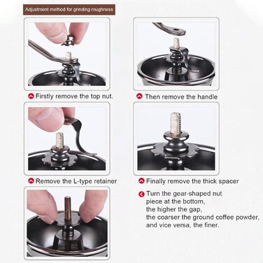 Manual Coffee Grinder Adjustable Coarseness Coffee Grinder Burr Grinder Coffee Bean Grinder Vintage Wooden Hand Grinder Handheld Coffee Grinder for Home Kitchen Office Camping Travel