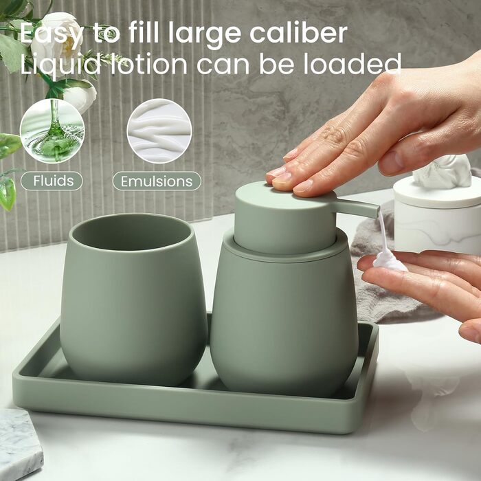 Сучасний набір для ванної кімнати AJEUNGAIN сірого кольору: мильниця, стакан для зубної пасти, піднос. Організатор для ванної кімнати (сірий). 3 предмети