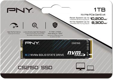 SSD PNY M.2 NVMe 1TB Black CS2150 - Швидкий накопичувач для ПК
