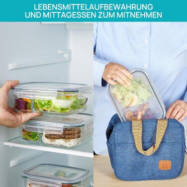 Набір контейнерів для їжі Vtopmart 15 шт. зі скла з кришкою, для зберігання, мікрохвильовки, морозильника та посудомийної машини