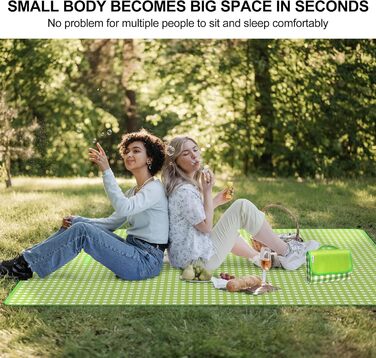 Плед для пікніка Reakoo 200x300 см, водонепроникний килим для пляжу XXL, з ручкою, антипісочний, пральний для кемпінгу, парку, саду