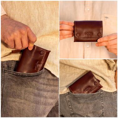 Gusti Tabaktasche Leder - Lutz Vegetable-tanned Ladies and Gentlemen Tobacco Pouch Rotating Pouch Tobacco Bag Fine Cut Pouch Brown Leather