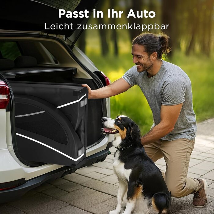 Фартоваж для собак на велосипед – складаний, до 40 кг, з відбивачами, водовідштовхувальний, сумісний з електровелосипедами, чорний