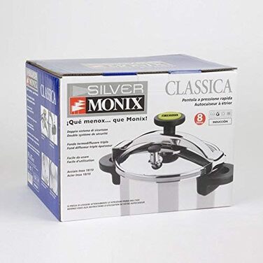 Monix Classica Pressure Cooker 8L, Stainless Steel 8 Liter
