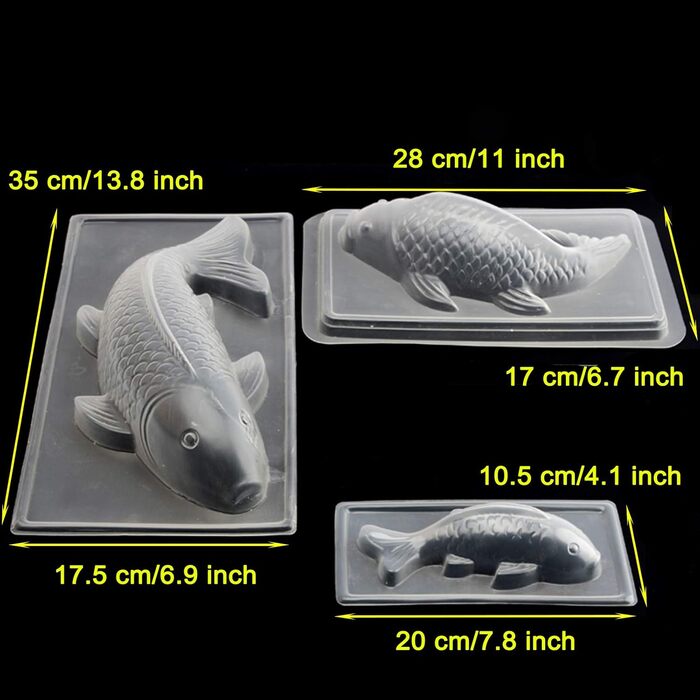 Форма для желе та шоколаду EORTA 3D, 3 шт, рибки, прозорий PP, для цукерок, мусу, мастики, декору тортів, рукоділля