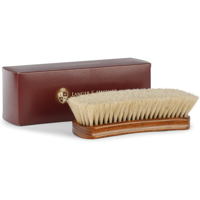 Langer & Messmer shoe brush made of fine horsehair for effectively polishing your shoes - The polishing brush for professional shoe care - Available individually or in a 2-pack