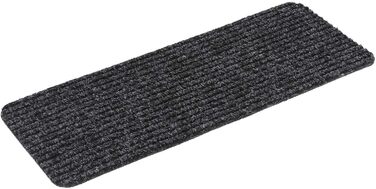Kettelservice-Metzker Stair Mat, Stair Carpet, Tulus Rectangle Non-Slip Mat, Self-Adhesive, 60x25cm, Anthracite, 20 Pieces