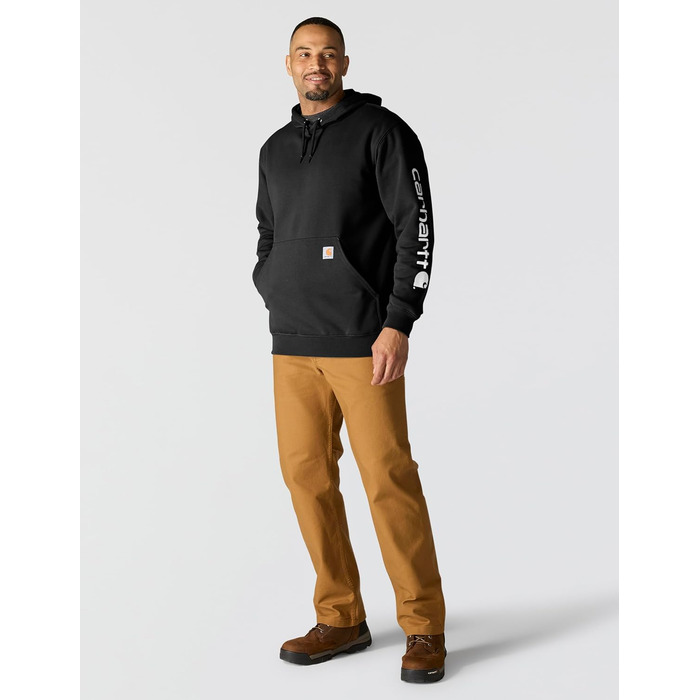 Світшот з капюшоном Carhartt Sleeve Logo для чоловіків, чорний, розмір S