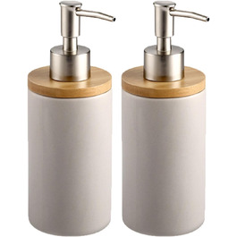 Дозатор для мила з кераміки, 500 мл, з металевим насосом, 2 шт. (сірий)