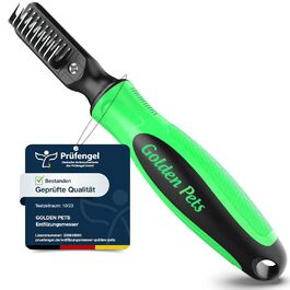 Інструмент для розплутування шерсті Profi Entfilzungsmesser 2.0 для собак та котів - видаляє ковтуни та вузли, підходить для короткої та довгої шерсті, для тварин будь-якого розміру. Округлена клинка + Е-book по догляду за шерстю, 10 клинків