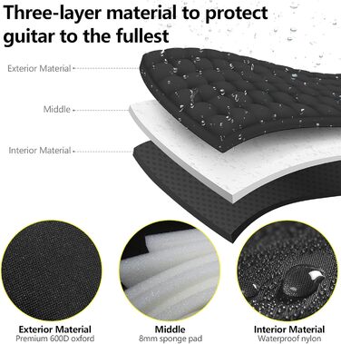 Чохол для гітари LHTECHTOY 40/41 дюймів: гіга-сумка, рюкзак, чохол з оксфорду для акустичної гітари