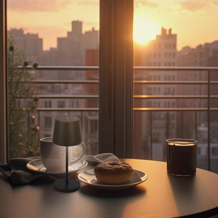 LED лампа BRILONER настільна бездротова, диммирувана торшер, USB-C, для дому та кемпінгу, Ø105x260 мм, чорна