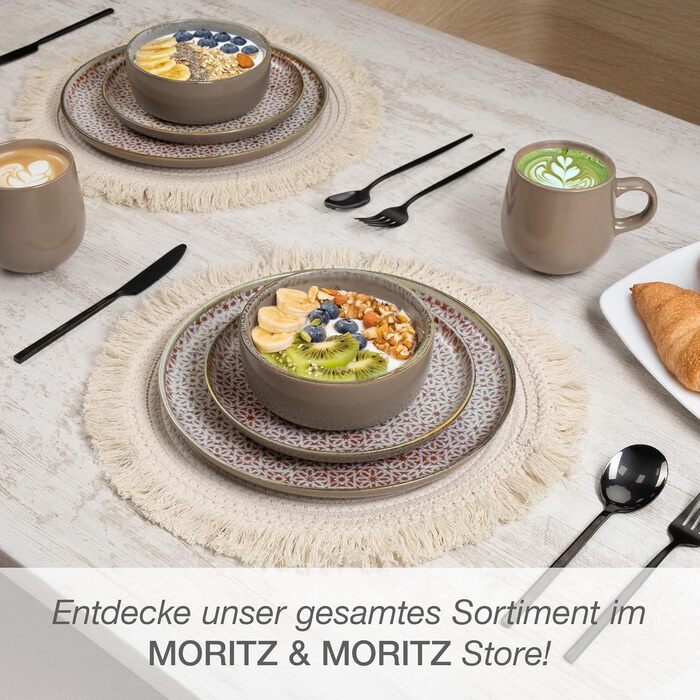 Набір кавових чашок Moritz & Moritz ALHAMBRA (6 шт.) - 380 мл, порцеляна, з ручкою - для кави, чаю, капучино