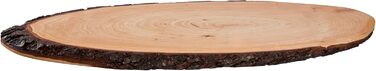 Batania Oval Serving Board, approximately 58-65 x 22-26cm, rustic serving board, cutting board, unique grain pattern, natural wood board for cheese, meat & bread, decorative, durable