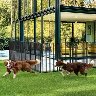 Вольєр для цуценят Yaheetech 12-секційний, 100 см, з замком, тихі труби, захист для підлоги, 8 мм металевий дріт, для квартири та саду