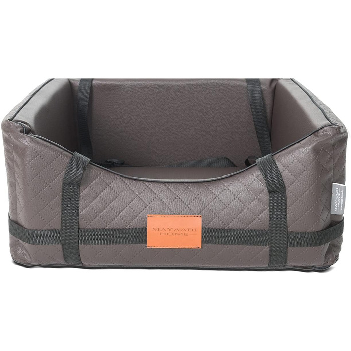 Автомобільний лежак для собак Mayaadi-Home з штучної шкіри, 65x55x25 см, коричневий