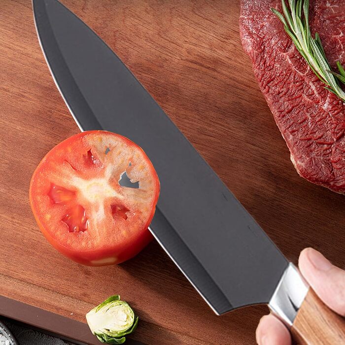 Набір кухонних ножів 5 в 1 з бруском: кухонний, хлібний, шинковий, універсальний, для чищення. З нержавіючої сталі.