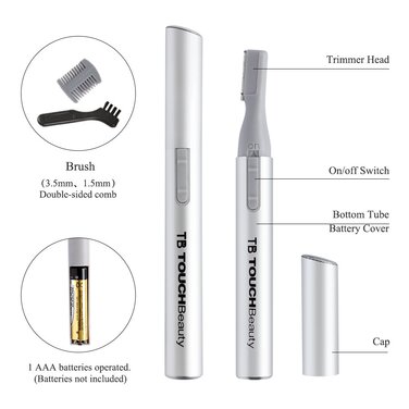 Електричний тример для брів TOUCHBeauty AG-815B (срібний) - прецизійний коректор з гребенем