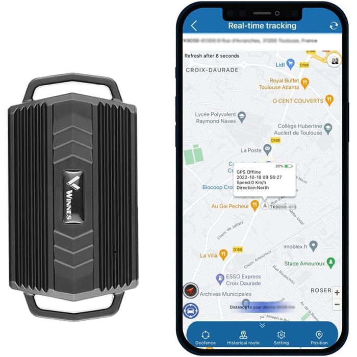 GPS-трекер Winnes TK935 з магнітом для авто, реальний час, антикрадій, довгий час роботи, безкоштовний додаток