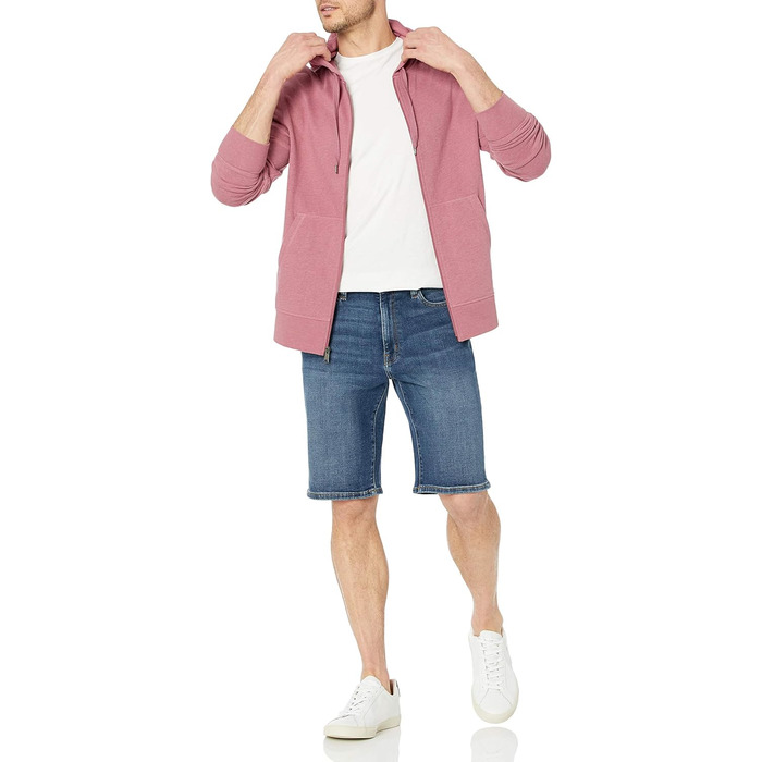 Світшот Amazon Essentials чоловічий легкий French Terry з блискавкою та зручним кроєм, L, Рожевий
