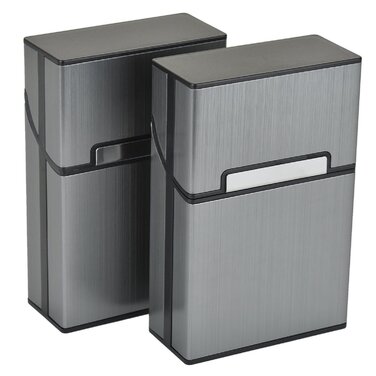 Алюмінієві випарювачі для сигарет eLander [2 шт./набір, сірий] Магнітна кришка, елегантний дизайн, алюмінієвий касета для сигарет