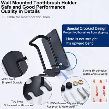 Тримач для зубних щіток GAViA для ванної кімнати з дозатором пасти, органайзер для електричних зубних щіток, чорний