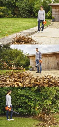 Black+Decker Axial Cordless Leaf Blower BCBL200L (18V, 2.0Ah, high blowing speed of 145 km/h, air volume 577 m³/h, integrated leaf scraper, for patios, paths, gardens, incl. battery & charger)