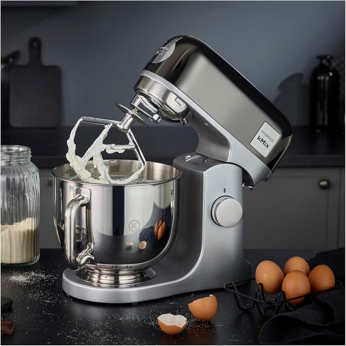 Кухонна машина Kenwood kMix Editions KMX760BC, 1000 Вт, чаша 5 л з нержавіючої сталі, металевий корпус, набір для кондитерських виробів та захист від бризок, Антрацит