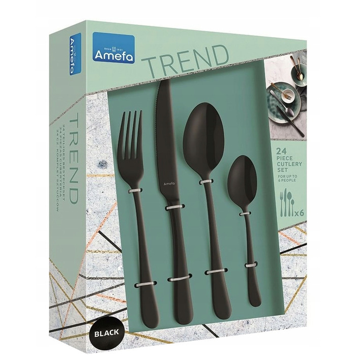 Набір столових приборів AMEFA Austin Trend, чорні, 48 предметів