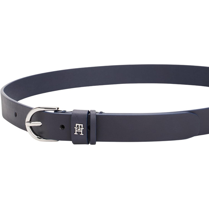 Ремінь жіночий Tommy Hilfiger Essential Effortless 2,5 см шкіряний синій (Space Blue) 80 см