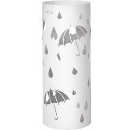SONGMICS White Umbrella Stand - 49 x 19.5 cm - Durable & Stylish